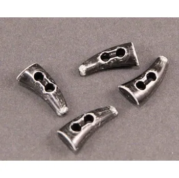 Úložný box Dírkový knoflík ve tvaru rohu - více barev - délka 2,5 cm tmavě šedá