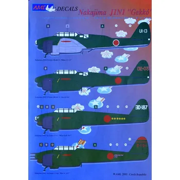 Plastikový model AML 1/72 Decals Nakajima J1N1 Gekko (re-edition)