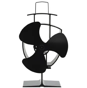Krbový ventilátor vidaXL 51236 ventilátor na kamna 3 lopatky černý
