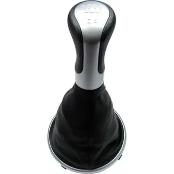 Hlavice řadicí páky Řadící páka s manžetou Škoda Fabia 2 + Roomster 5st. stříbrná