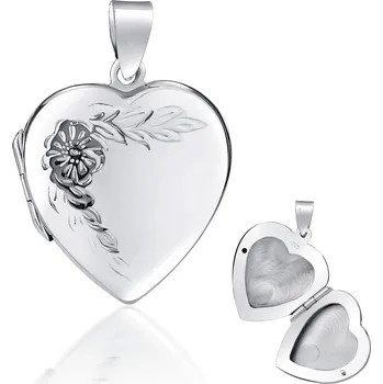 Přívěsek Stříbrný medailon otevirací s rytím 22 mm PRML10248