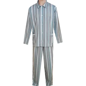 Pánské pyžamo Pánské Pyžamo Flanelové FOLTÝN PF03 zelené proužky Velikost: 4XL, Materiál: Flanel