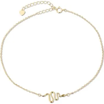 Náramek Dámský stříbrný pozlacený náramek na nohu STNA0553F 24 až 29 cm