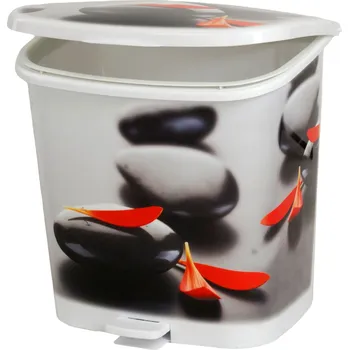 Odpadkový koš Koš odpadkový koupelnový 10 l nášlapný potisk plast