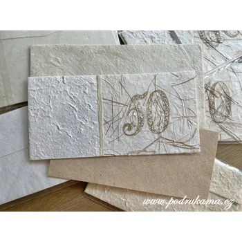 Pod Rukama Dárková obálka zdobená s kartou - výročí 50