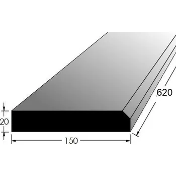 Dveřní práh s fazetou - DB 600x150