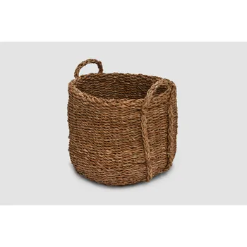 Nákupní košík Vingo Úložný koš z mořské trávy s uchy, kulatý Rozměry (cm): průměr 30, v. 25