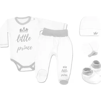Kojenecká souprava Baby Nellys Little Princ 5dílná souprava bílá