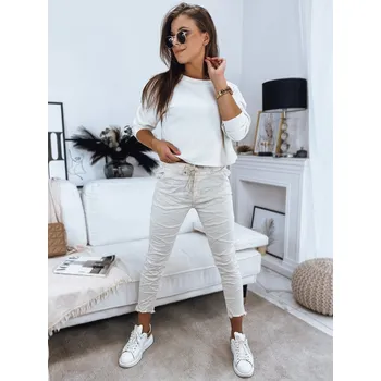 Dámské oblečení Dámské kalhoty DSTREET BÉŽOVÁ M