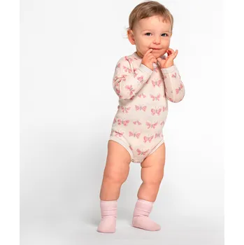 Kojenecké oblečení Bambusové body s merinem dlouhý rukáv motýlci SAFA Velikost: 50/56