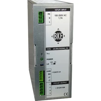 spínaný zdroj Napájecí zdroj/nabíječ na DIN lištu BKE JS-300-275/DIN2_CH_ODP, 27.5V, 300W, 10 A, spínaný
