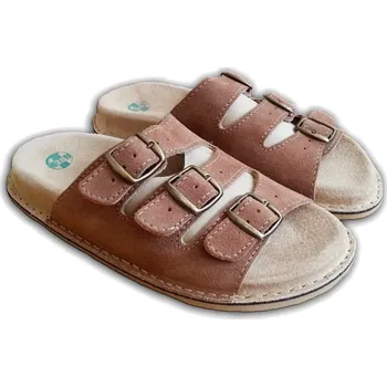 Pánská zdravotní obuv BabičkaOvečková.cz Kožené anatomické (ortopedické) nazouváky hnědá, Velikost EU 49