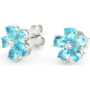 Náušnice Stříbrné náušnice pecičky kytičky AGUP3220-AB