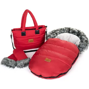 Fusak Zimní set HappyBee Trinity Red - fusak, rukavice, taška