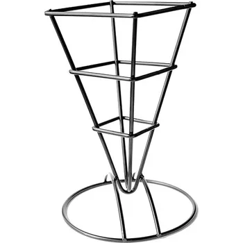 Jednorázové nádobí Gastro obaly Stojan kovový černý na kornouty 66x66x170mm (min. počet 1ks)