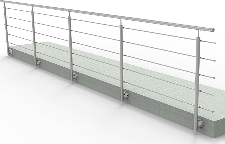 HK Zábradlí Nerezové rovné zábradlí KNRB5 6000x1000 KNRB5/6-2