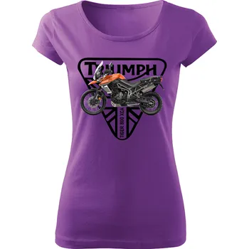 Dámské tričko s motorkou Triumph Tiger 800 XCA fialové