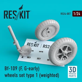 Plastikový model Reskit 1/24 Bf-109 (F, G-early) wheels type 1 (weighted)