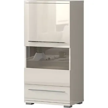 Knihovna Vitrína béžový lesk PIANO V60-1KS1F