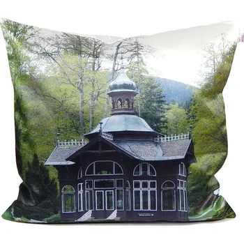 Povlečení HEDVA ČESKÝ BROKÁT Povlak na polštář PESh/ba 40x40 tisk KARLOVA STUDÁNKA pitný pavilon