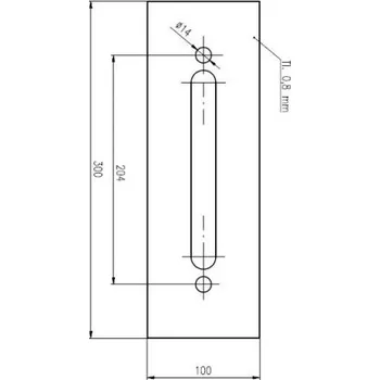 Dveřní kování 801 plech pod kování Mat.100mm obdélník