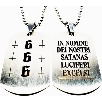 Vojenské psí známky HeLLTag - náhrdelník - 666 - DT Silver