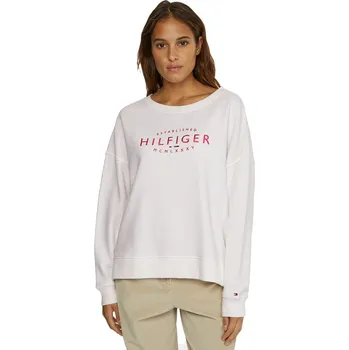 Dámská mikina TOMMY HILFIGER DÁMSKÁ MIKINA REG NEW BRANDED O-NK SWEATSHIRT ECRU WW0WW35978 YBL Velikost: XS