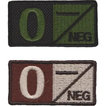 Nášivka NAVYS Označení krevní skupiny 0- velcro suchý zip Barva: oliv B-64