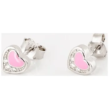 Náušnice Stříbrné náušnice pecičky srdce STNAU0907F