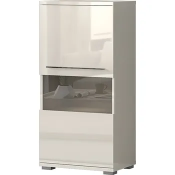 Knihovna Vitrína béžový lesk PIANO V60-1KS