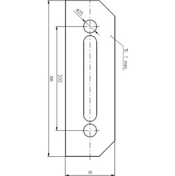 Dveřní kování 801 plech pod kování Lesk 95mm zkosený