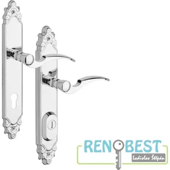 ROSTEX Bezpečnostní kování R4 OZDOBNÉ Rozteč: 72 mm, Provedení: klika/klika, Povrchová úprava: chrom - nerez