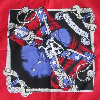 Šátek FOSCO Šátek potisk rebel lebka válečný čtvercový