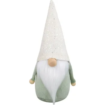 Vánoční dekorace Skřítek s krémovou čepicí na postavení 17 cm