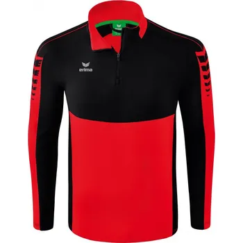 Pánská mikina ERIMA SIX WINGS MIKINA 1/2 ZIP - PÁNSKÁ - Červená, Černá - velikost XXXL