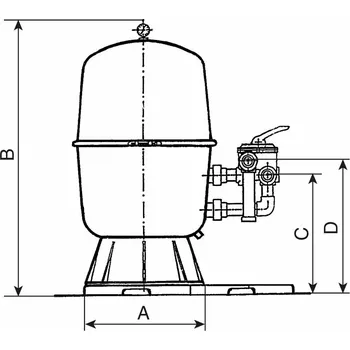 Ochranný vodní filtr Filtrační nádoba dělená Bilbao 400, 6 m3 / h