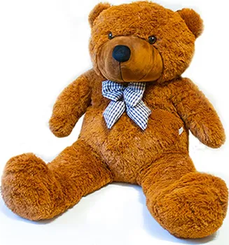 Plyšová hračka Plyšový medvěd s mašlí 100 cm hnědý
