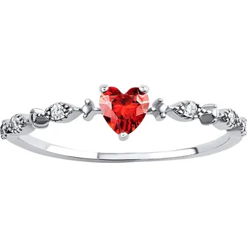 Prsten Stříbrný prsten Gertie ve tvaru srdce s Brilliance Zirconia