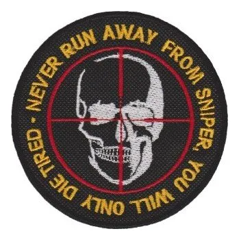 Nášivka NAVYS Nášivka Sniper lebka Never runaway from sniper D-42