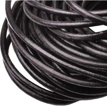 Řetízek Kožená šňůrka kulatá černá, tl. 4 mm