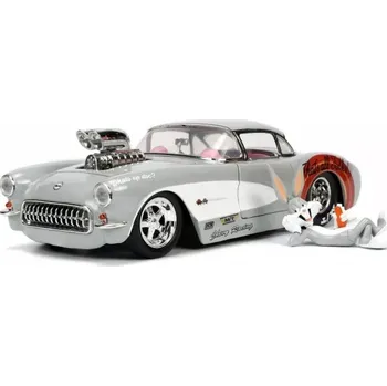 autíčko Looney unes - Diecast Model 1/24 1967 Chevrolet Corvette s figurkou Bugs Bunny