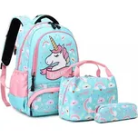 Meiso Dívčí školní batoh 3v1 Jednorožec Magic Tyrkys 16L Meisohua U02_tyr