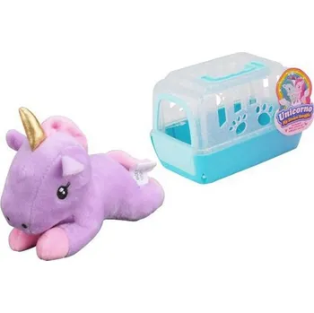 plyšák Jednorožec v přenosce 13 cm Barvy: růžová