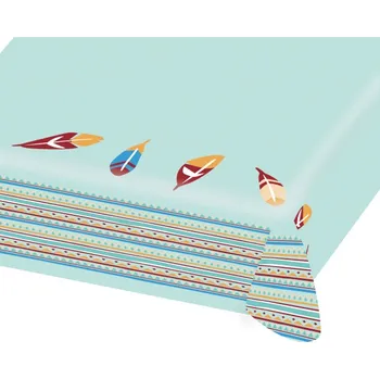 Jednorázový ubrus Amscan Party ubrus s indiánským motivem Tepee a Tomahawk