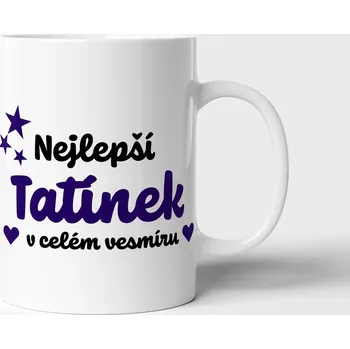 Bílý hrneček s potiskem "Nejlepší tatínek v celém vesmíru"