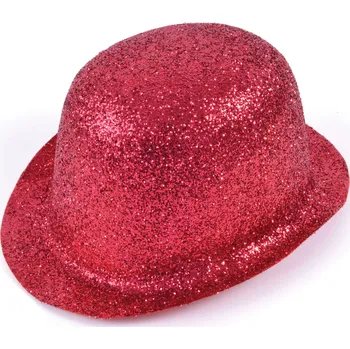 Karnevalový kostým bristolPárty klobouk - Buřinka červená flitrovaná