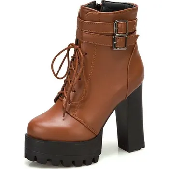 Dámské kozačky Kotníkové boty na vysokém podpatku GoodDayGirl Fashion Barva: Hnědá, Velikost: 39