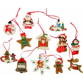 Dekorativní magnet Magnetky na lednici s různými vánočními motivy, 12ks