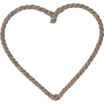 Vánoční světelná dekorace H&L Závěsná dekorace JUTE LED, 25cm, srdce