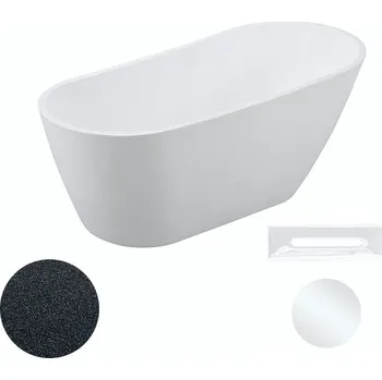 Vana Besco Akrylátová volně stojící vana Melody Glam G 150x80 (170x80) Barva: Bílá/grafit, Rozměry (cm): 150x80, Typ a barva výpustě: Click-Clack s přepadem, bílá